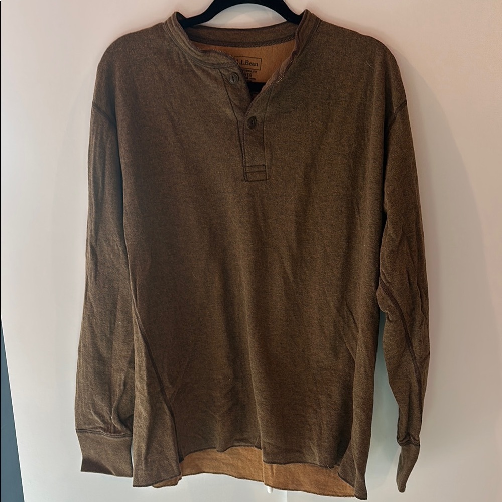 L.L. Bean Brown Long Sleeve Tee Soft Knit